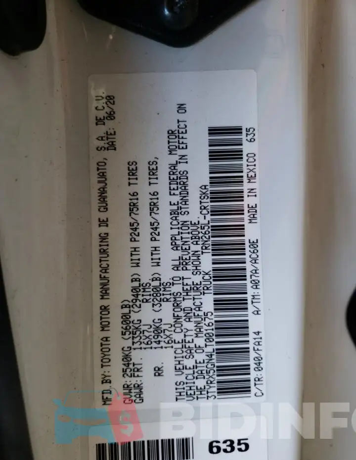 3TYRX5GN4LT001675 Photo# 13