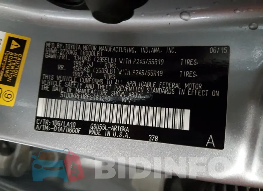 5TDDKRFH8FS181240 Photo# 14