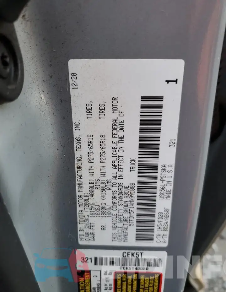 5TFDY5F1XMX991888 Photo# 12