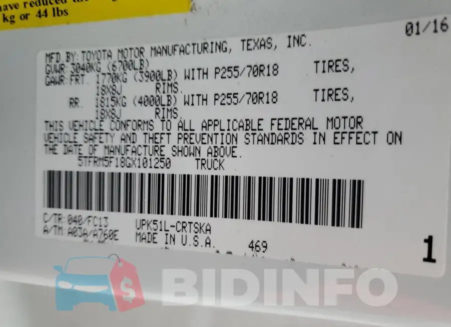 5TFRM5F18GX101250 Photo# 12