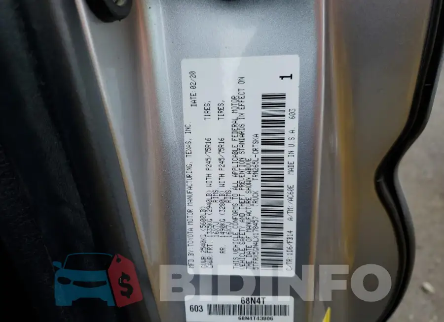 5TFRX5GN4LX178457 Photo# 12