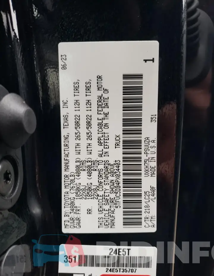 5TFVC5DB4PX034403 Photo# 12