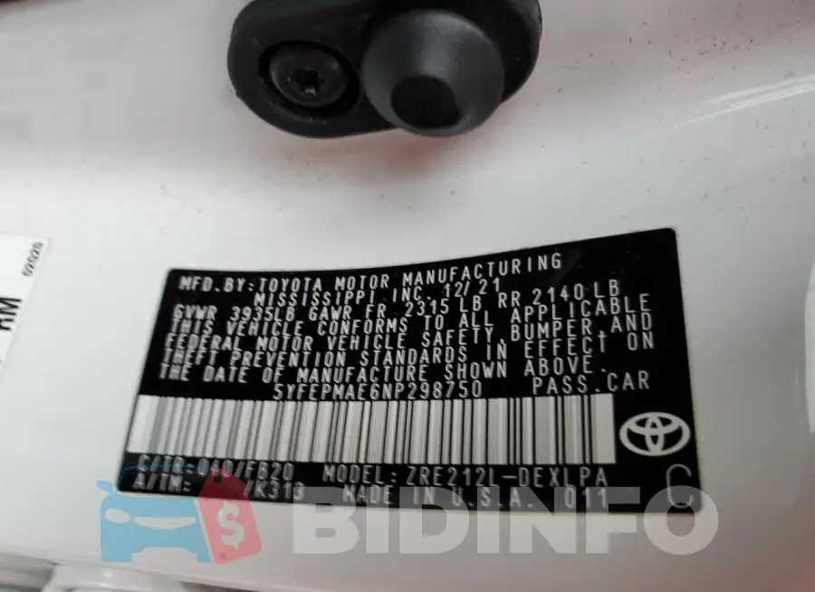 5YFEPMAE6NP298750 Photo# 12