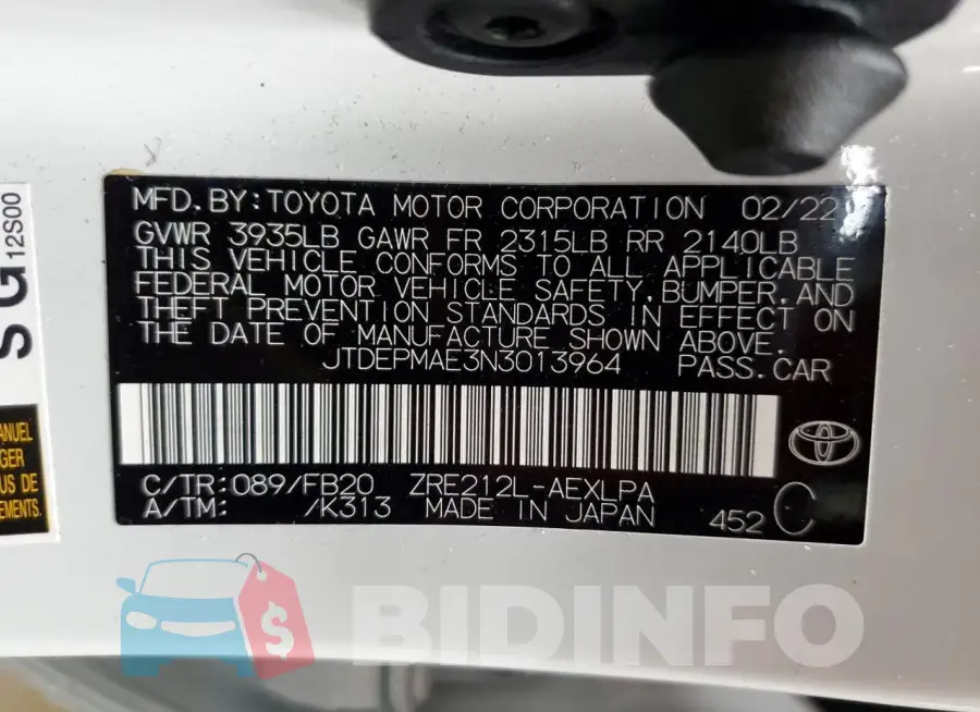 JTDEPMAE3N3013964 Photo# 12