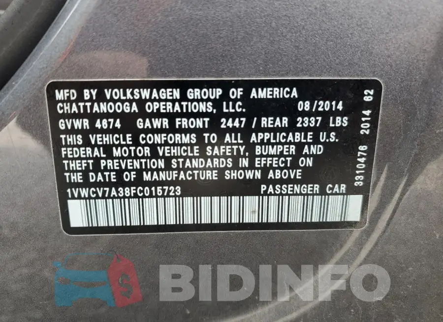 1VWCV7A38FC015723 Photo# 12