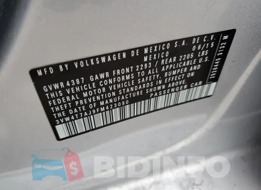 3VW4T7AJ9FM423090 Photo# 12