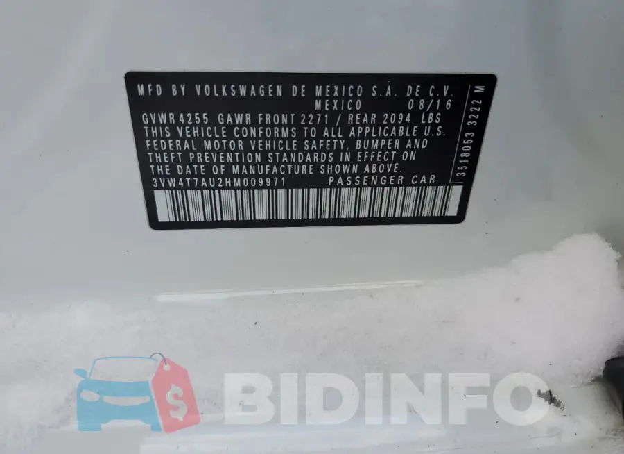 3VW4T7AU2HM009971 Photo# 12