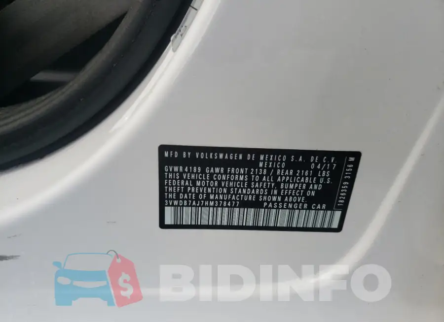 3VWDB7AJ7HM378477 Photo# 12