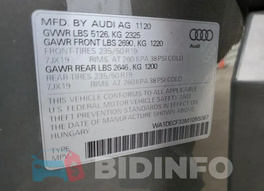 WA1DECF33M1055087 Photo# 12