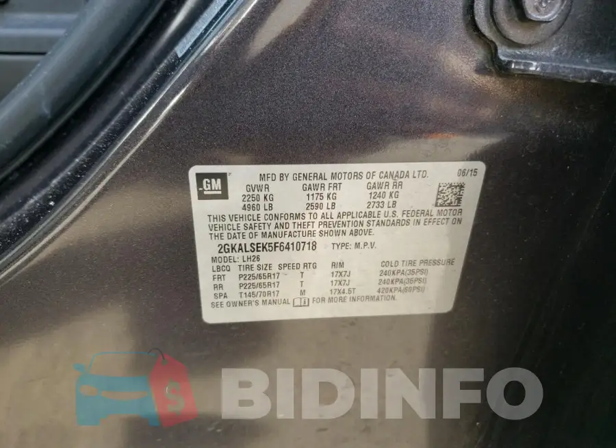 2GKALSEK5F6410718 Photo# 13
