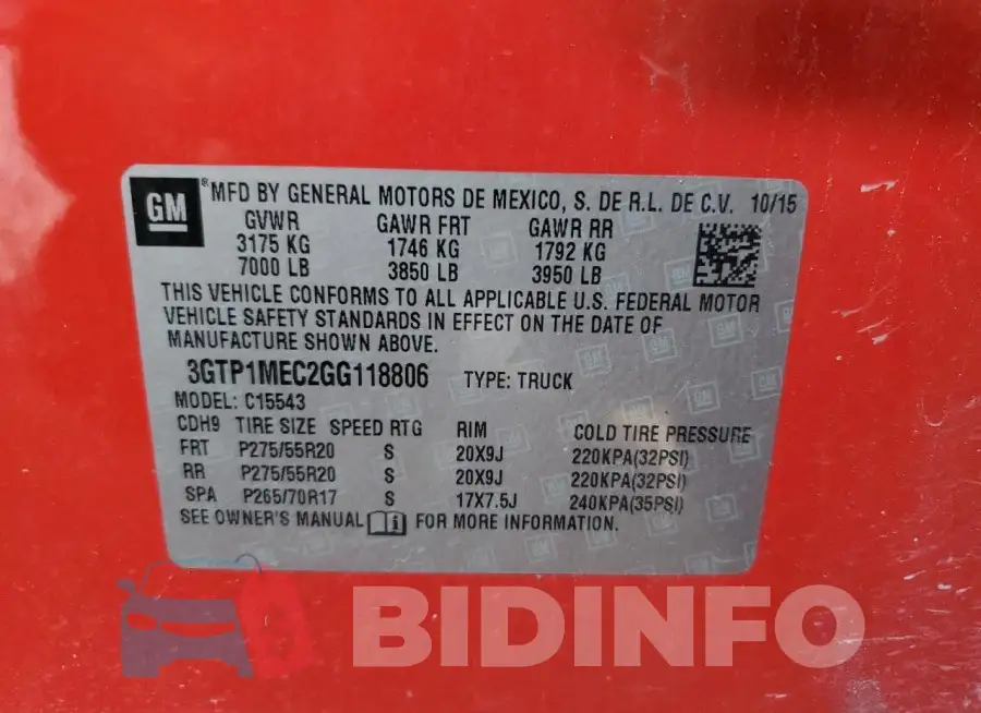 3GTP1MEC2GG118806 Photo# 12