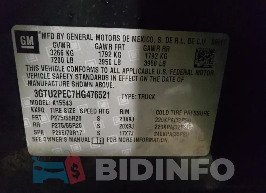 3GTU2PEC7HG476521 Photo# 12