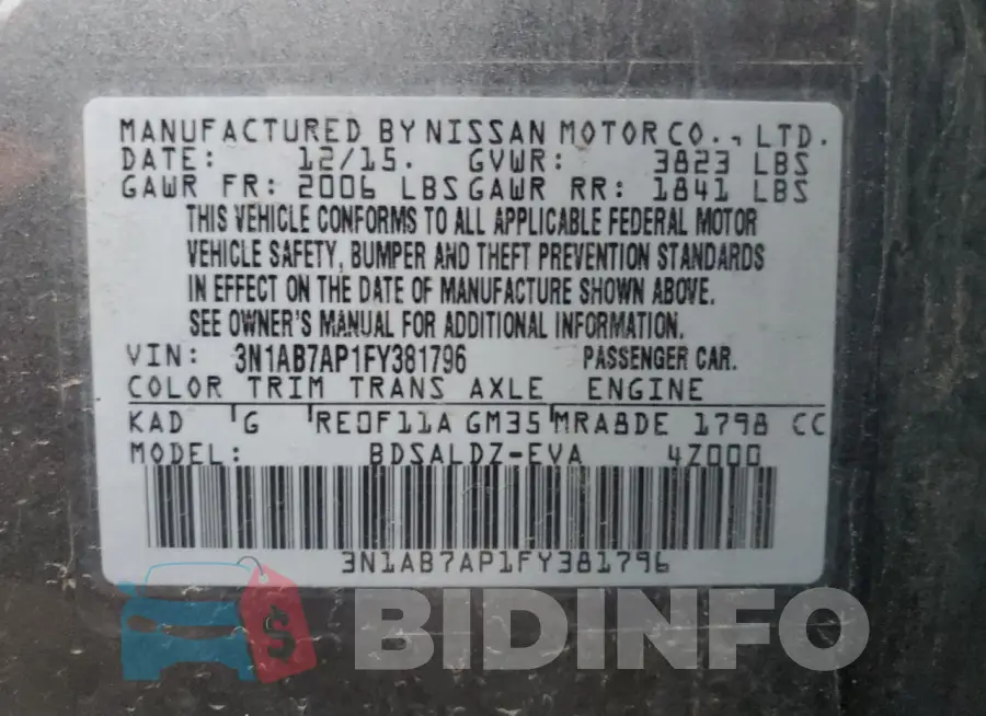 3N1AB7AP1FY381796 Photo# 12