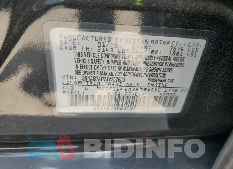 3N1AB7AP2JY257500 Photo# 13