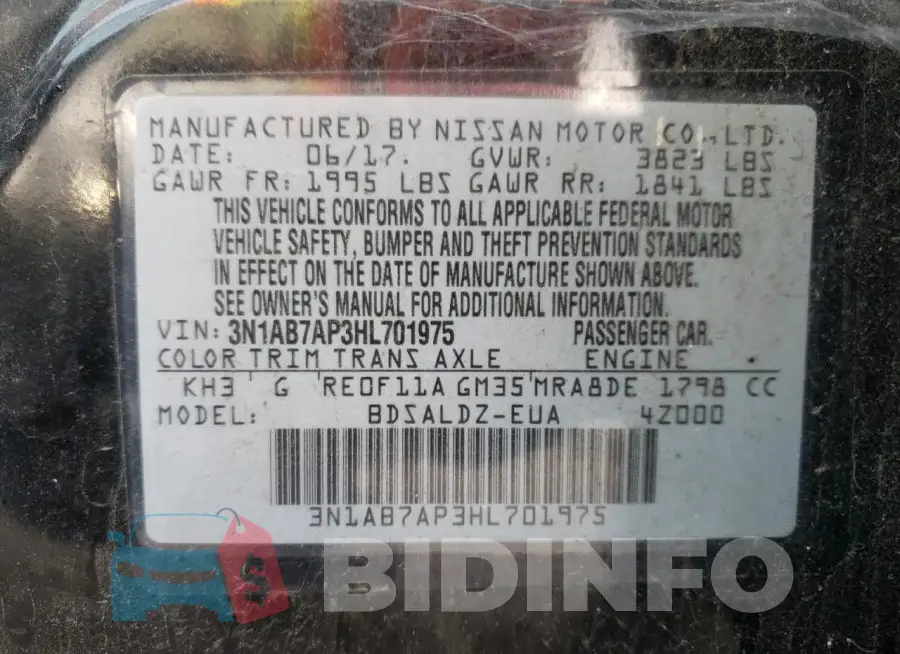3N1AB7AP3HL701975 Photo# 12