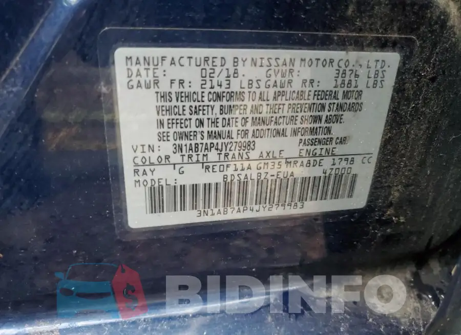 3N1AB7AP4JY279983 Photo# 13