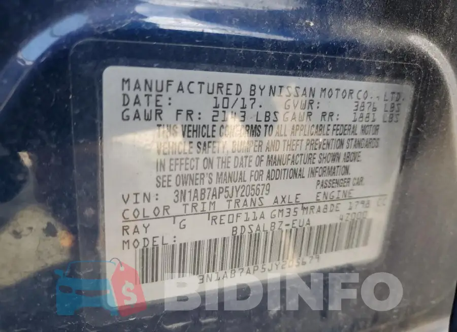 3N1AB7AP5JY205679 Photo# 12