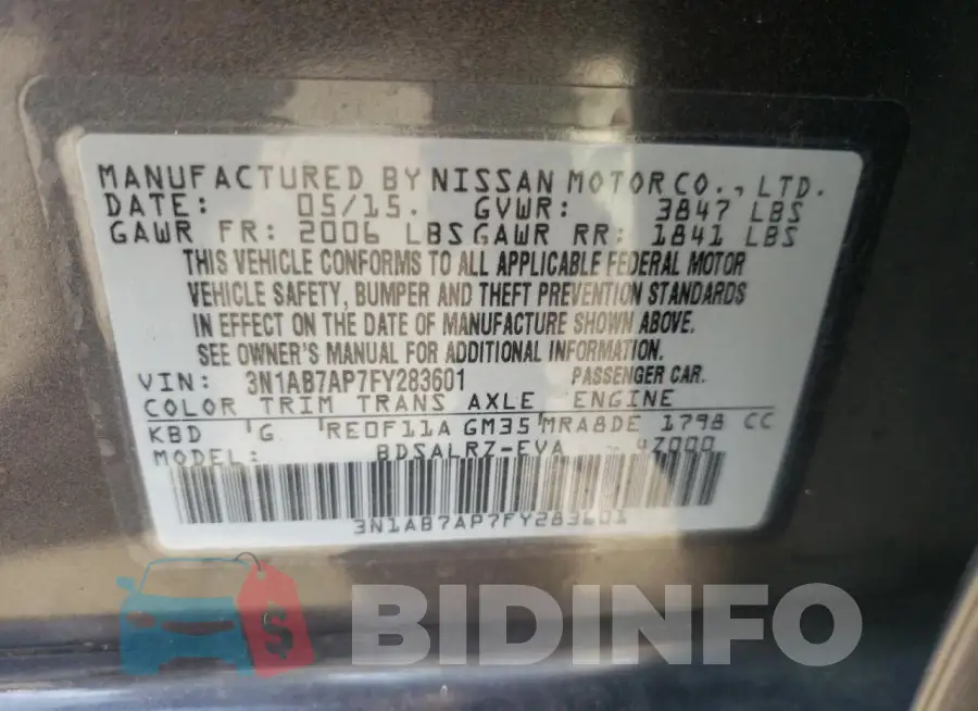 3N1AB7AP7FY283601 Photo# 12