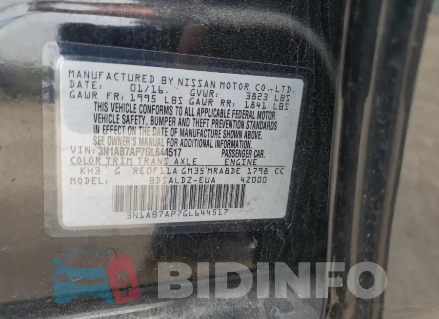 3N1AB7AP7GL644517 Photo# 12