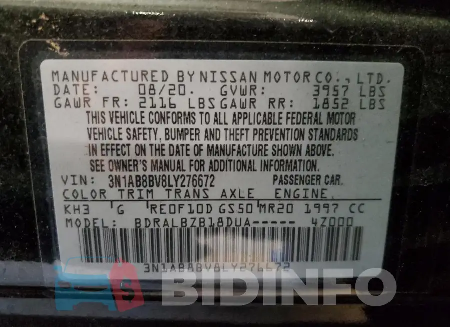 3N1AB8BV8LY276672 Photo# 12