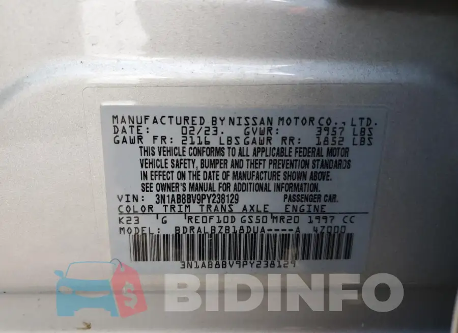 3N1AB8BV9PY238129 Photo# 13