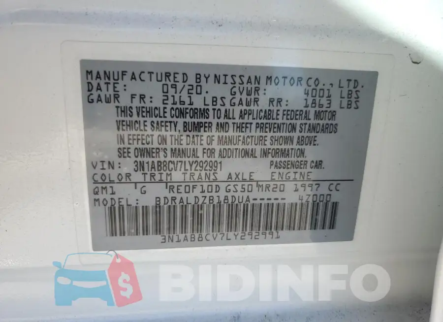 3N1AB8CV7LY292991 Photo# 12