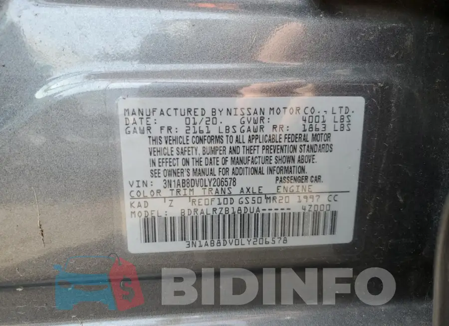 3N1AB8DV0LY206578 Photo# 12