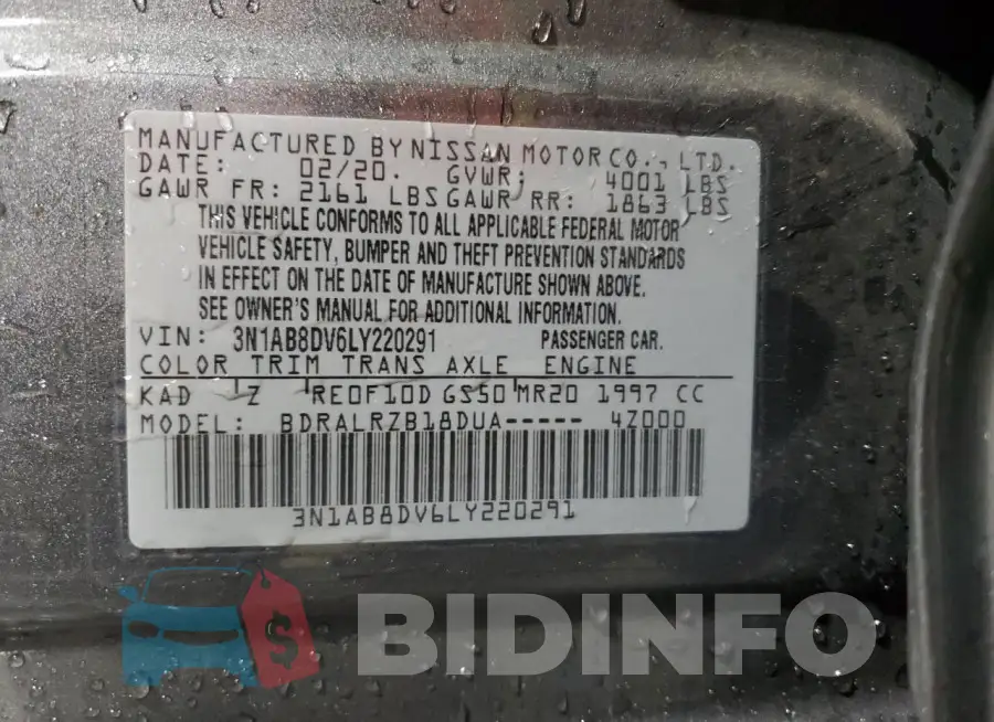 3N1AB8DV6LY220291 Photo# 12