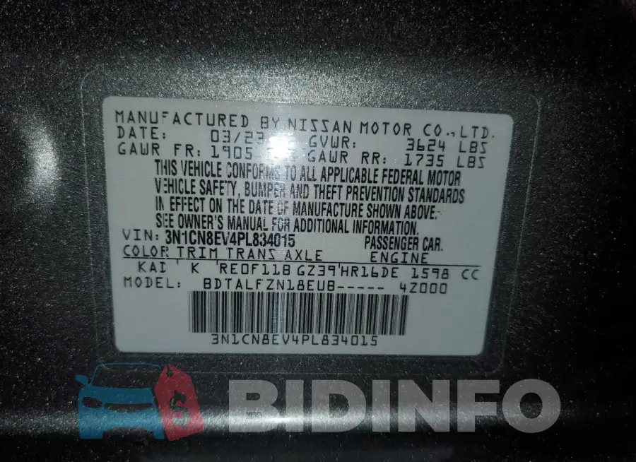 3N1CN8EV4PL834015 Photo# 13