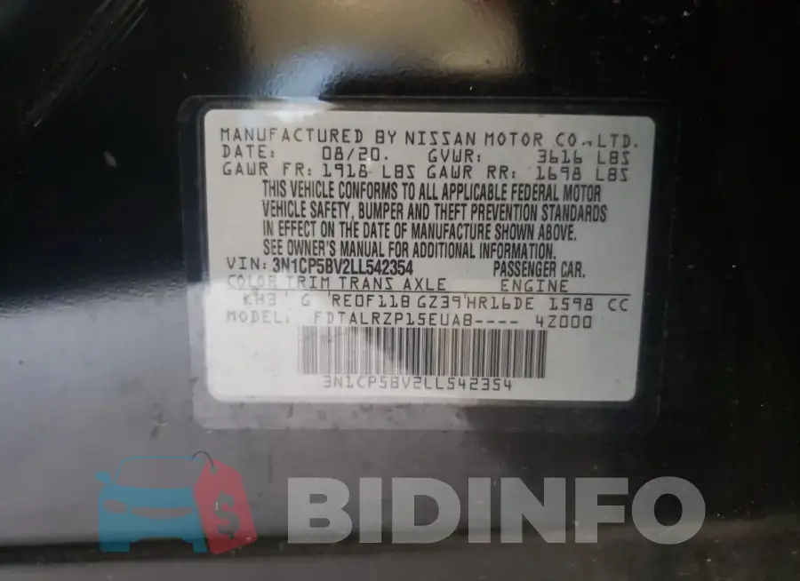 3N1CP5BV2LL542354 Photo# 12