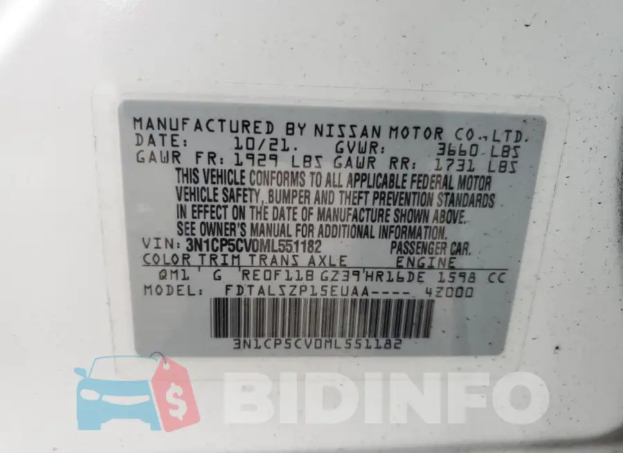 3N1CP5CV0ML551182 Photo# 12