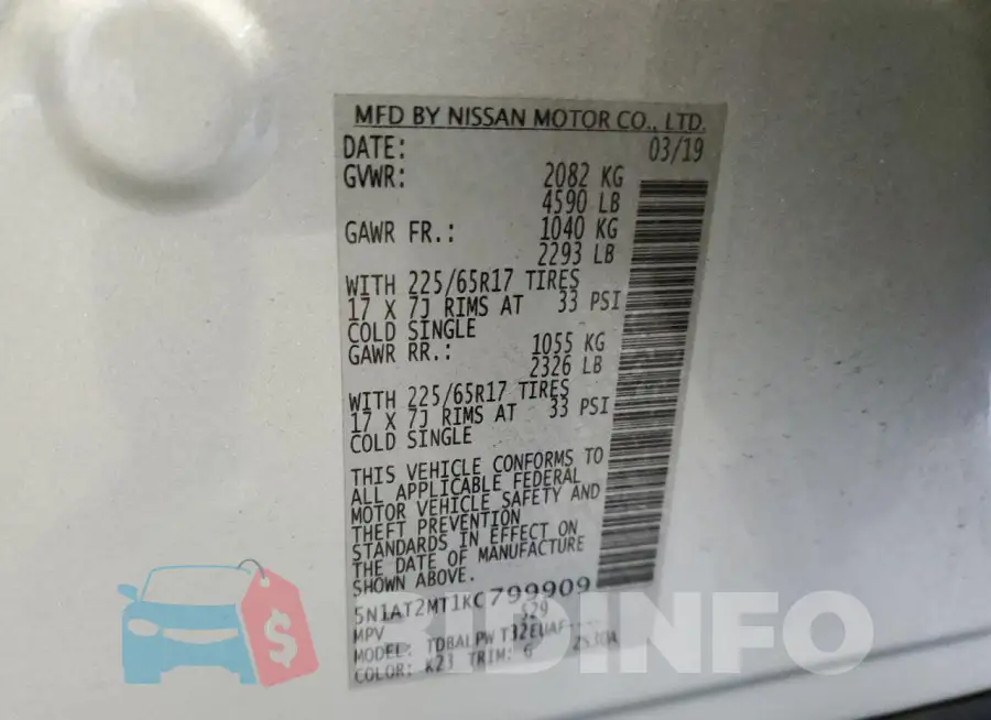 5N1AT2MT1KC799909 Photo# 13