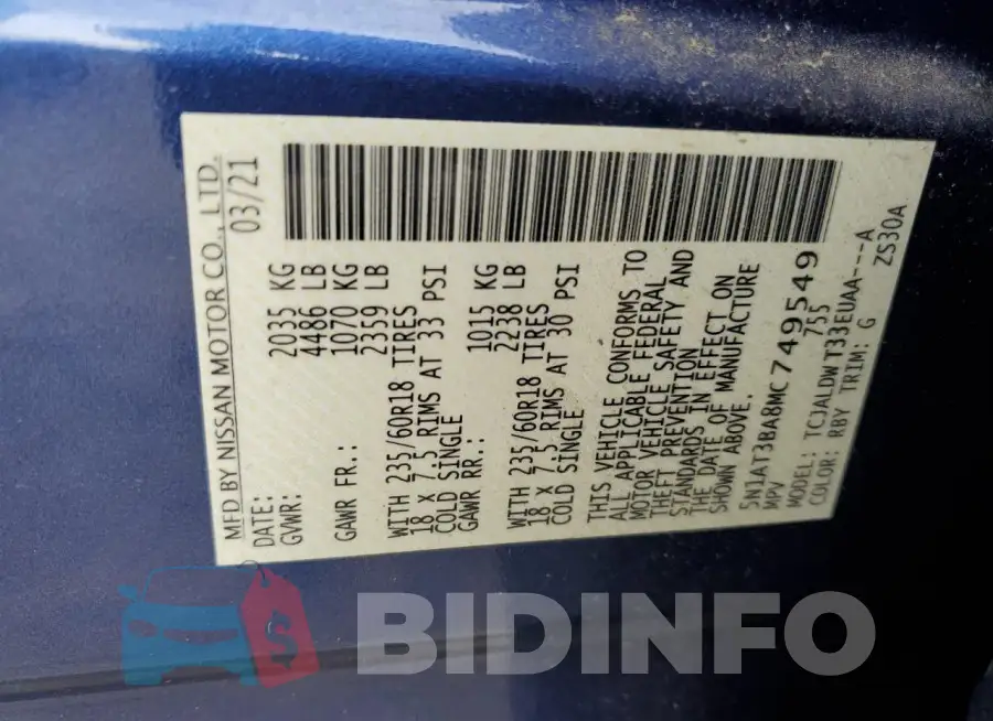 5N1AT3BA8MC749549 Photo# 12