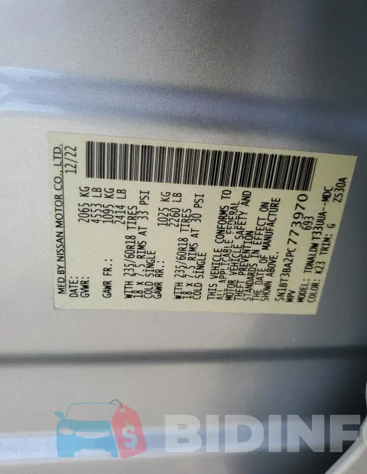5N1BT3BA2PC773970 Photo# 13