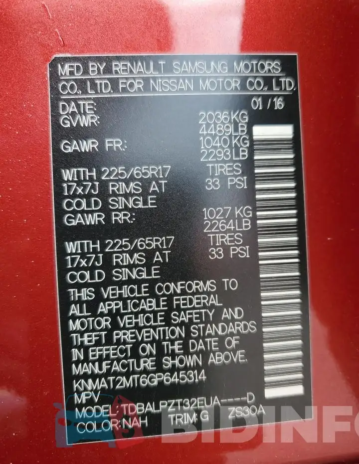 KNMAT2MT6GP645314 Photo# 13