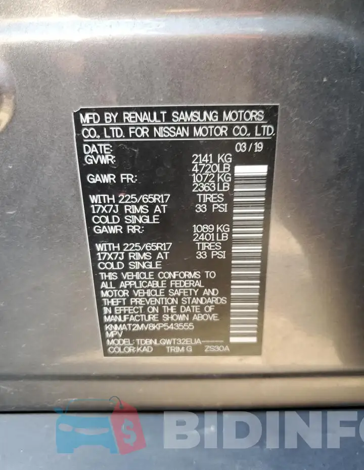 KNMAT2MV8KP543555 Photo# 12
