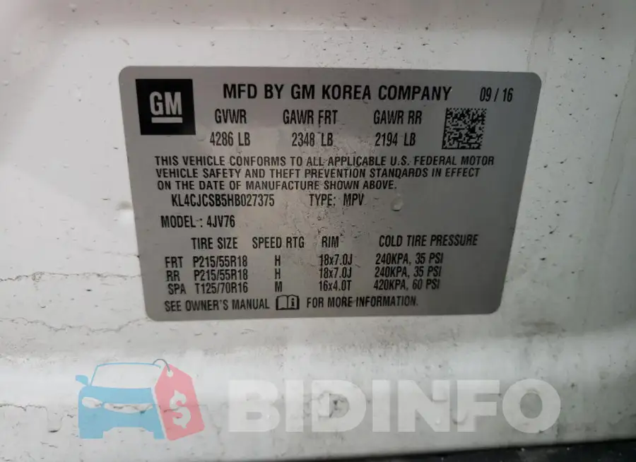 KL4CJCSB5HB027375 Photo# 13
