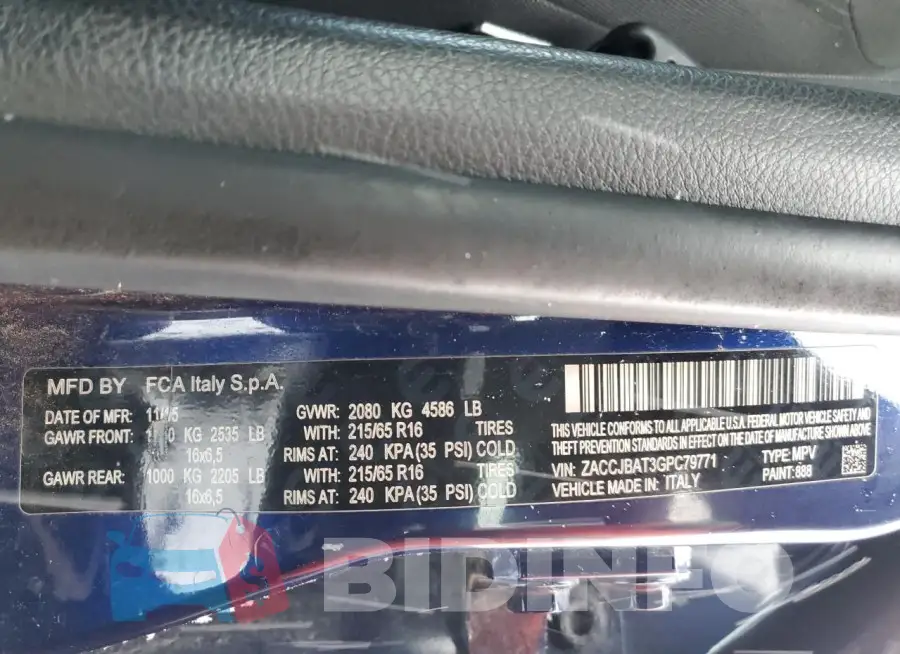 ZACCJBAT3GPC79771 Photo# 12