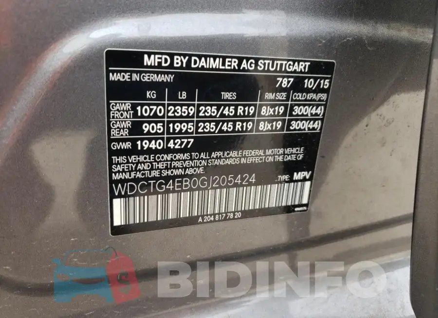 WDCTG4EB0GJ205424 Photo# 12