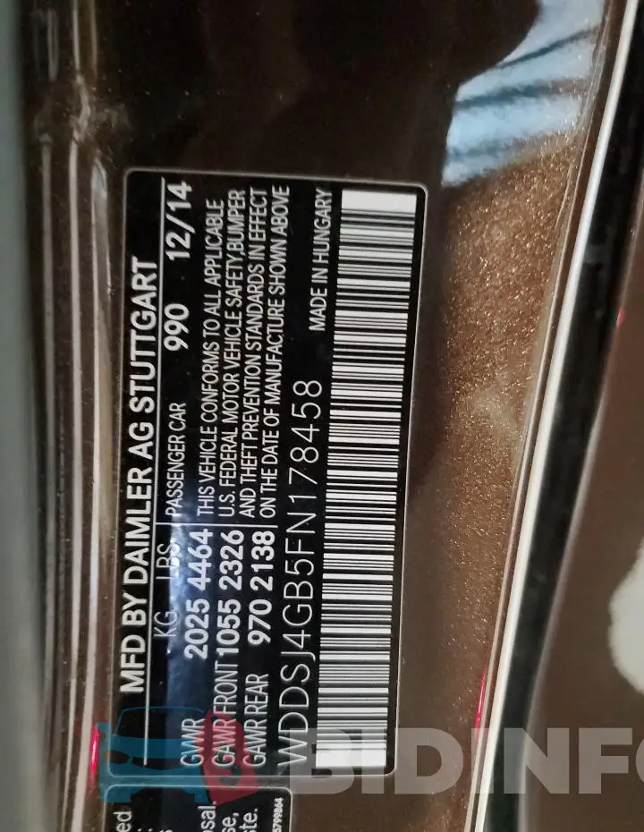 WDDSJ4GB5FN178458 Photo# 13