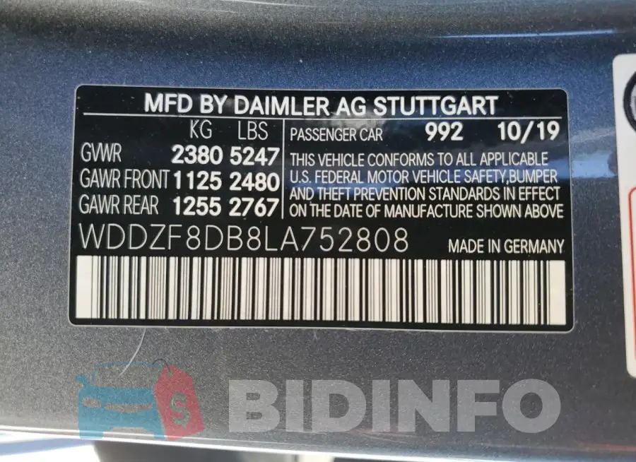 WDDZF8DB8LA752808 Photo# 12