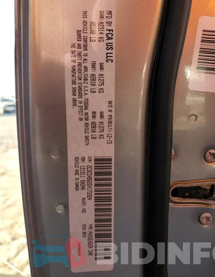 2C3CDXBG2GH173324 Photo# 12