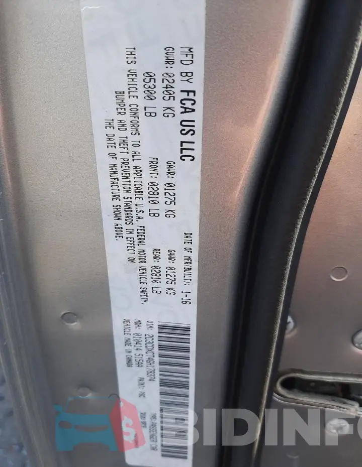 2C3CDXCT4GH178374 Photo# 12