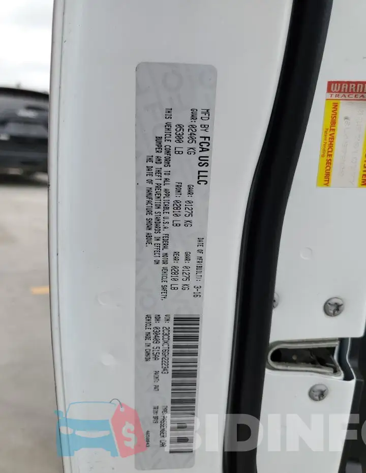 2C3CDXCT6GH222343 Photo# 13