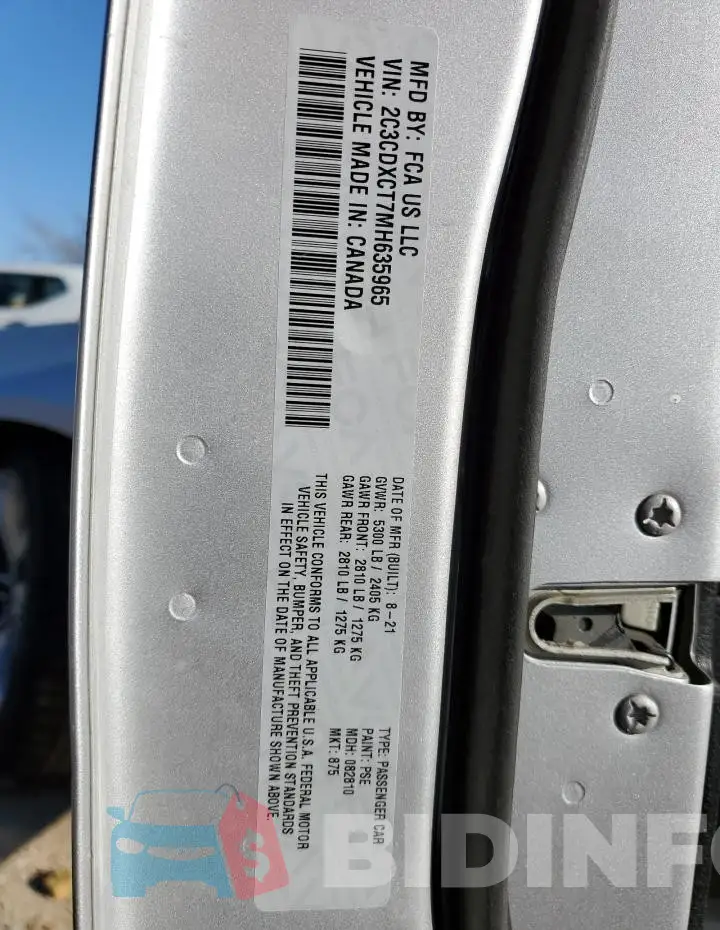 2C3CDXCT7MH635965 Photo# 12