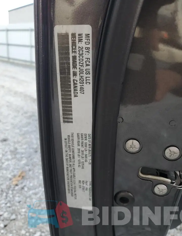 2C3CDZFJ0LH201407 Photo# 12