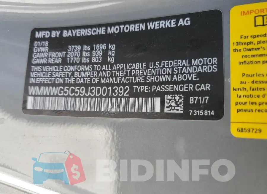 WMWWG5C59J3D01392 Photo# 12