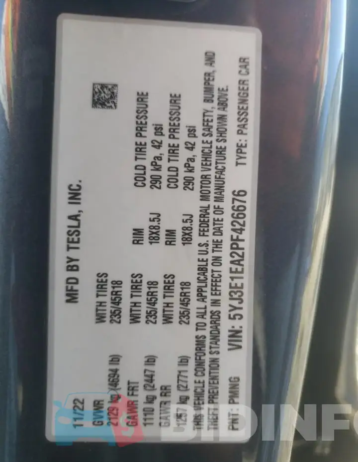 5YJ3E1EA2PF426676 Photo# 13