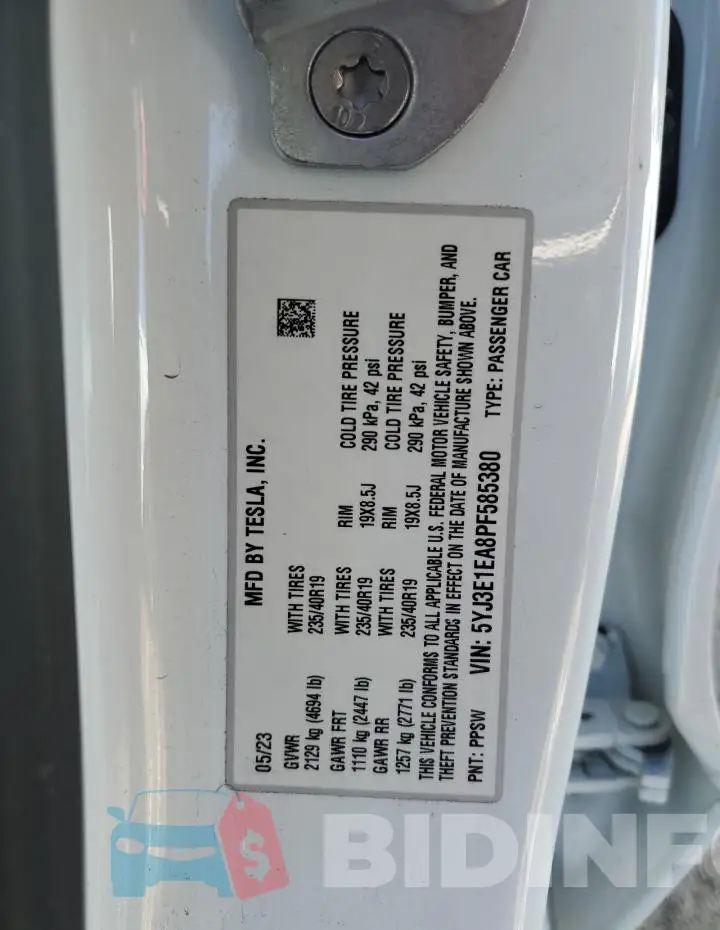5YJ3E1EA8PF585380 Photo# 13