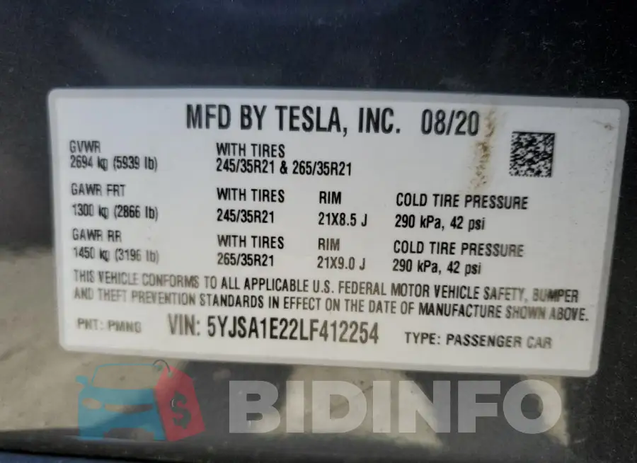 5YJSA1E22LF412254 Photo# 12